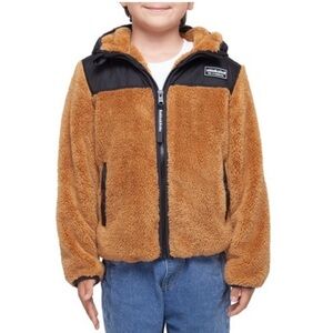Rokka&Rolla Boys' Sherpa Fleece Lined Zip-Up Jacket Hooded Winter Coat Sz Small